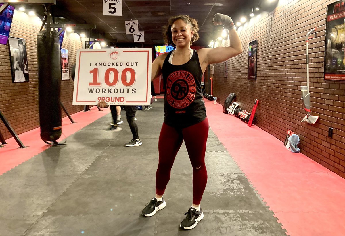 9RoundBeaverton's tweet photo. Congratulations Jewell for getting into our #100WorkoutClub !!! Great job 9Rounder!!! Takes a lot of dedication and hard work to get to 100 workouts!!! Thank you for being part of our 9Round Beaverton family!! 💯 👊🏻 🥊 https://t.co/ZWIMcLSlR0