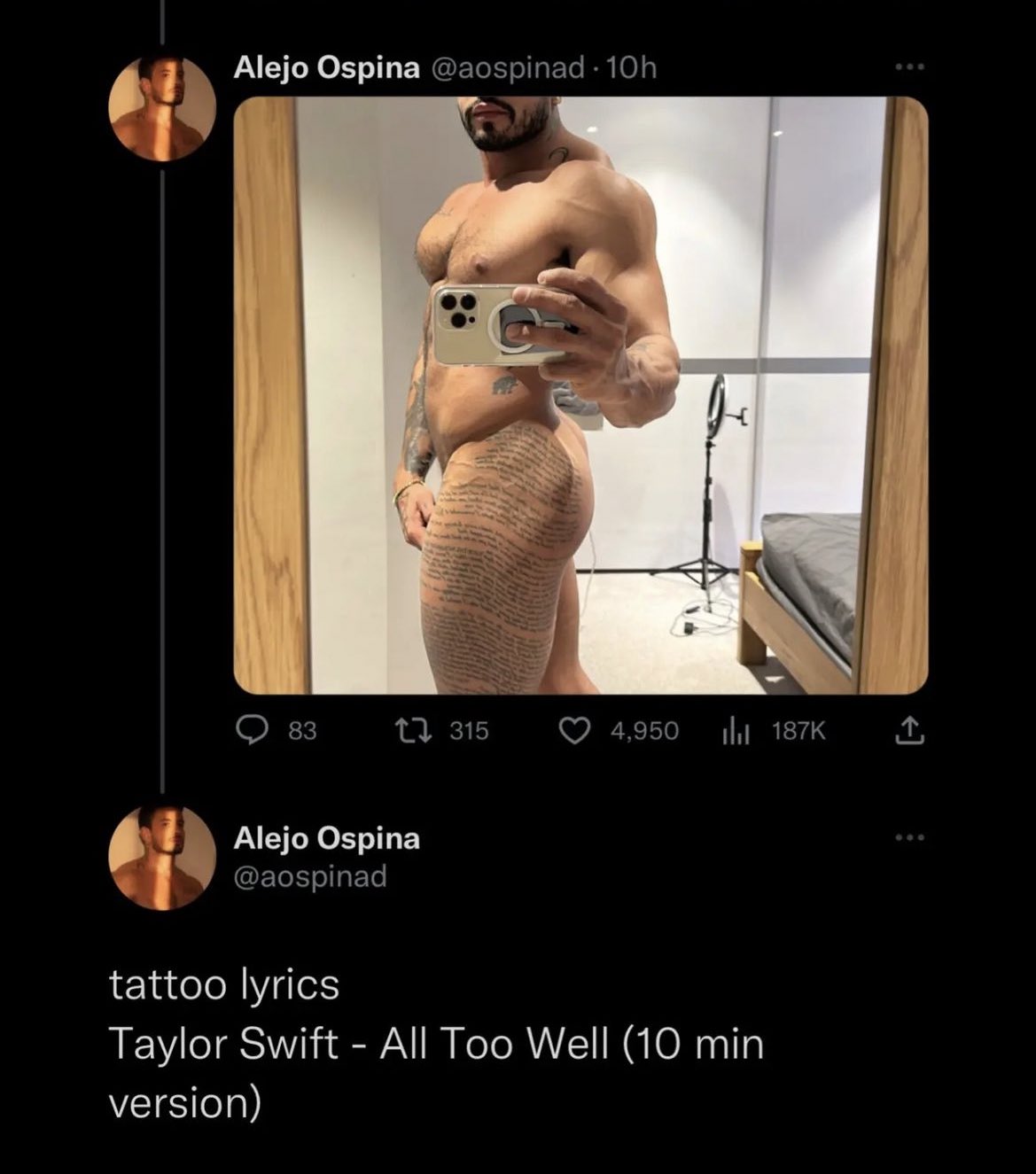 Cristhian Dolfer ‎🪶🤍 on X: A GAY TATUOU ALL TOO WELL 10MIN VERSION NA  RABA KKKKKKKKKKKKKKKKKKKKKKKKKKKKKKKKKKKKKKKKKKKKKKKKKK  t.coYLcqnycG95  X