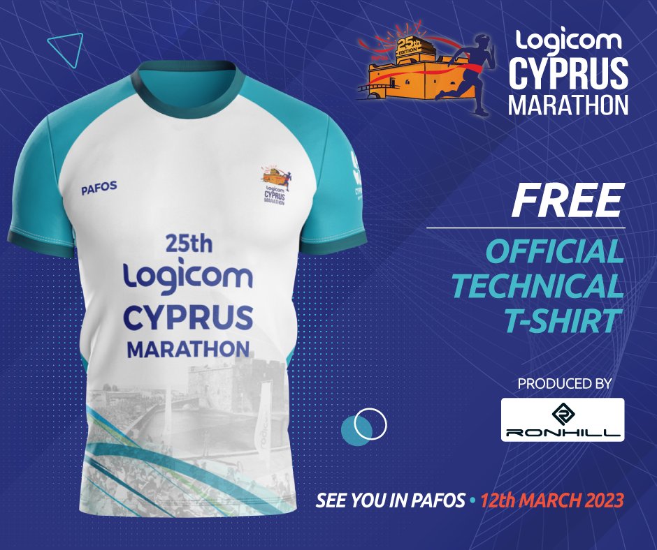CyprusMarathon's tweet photo. 💥 Introducing the FREE Official Technical T-shirt to be given to the participants of the 25th Logicom Cyprus Marathon in Pafos!

👉 Register: https://t.co/G2znKijeWx https://t.co/P1NNiOyrKQ