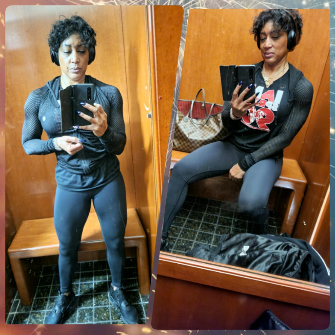 Age is just a number, and so is the date on the calendar. We're 3 weeks into the new year, and I hope you're still going strong! 💪🏾Keep pushing yourself, and DON'T QUIT!!😡.  
#legday #fitness  #54andfabulous #noexcuses #goals #hardwork #motivation #womenwholift #ageisjustanumber
