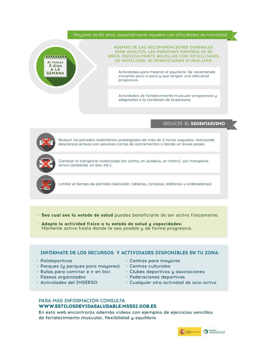 Anímate a seguir las "Recomendaciones para la reducción de #sedentarismo y tiempo de pantalla en #personas #adultas "