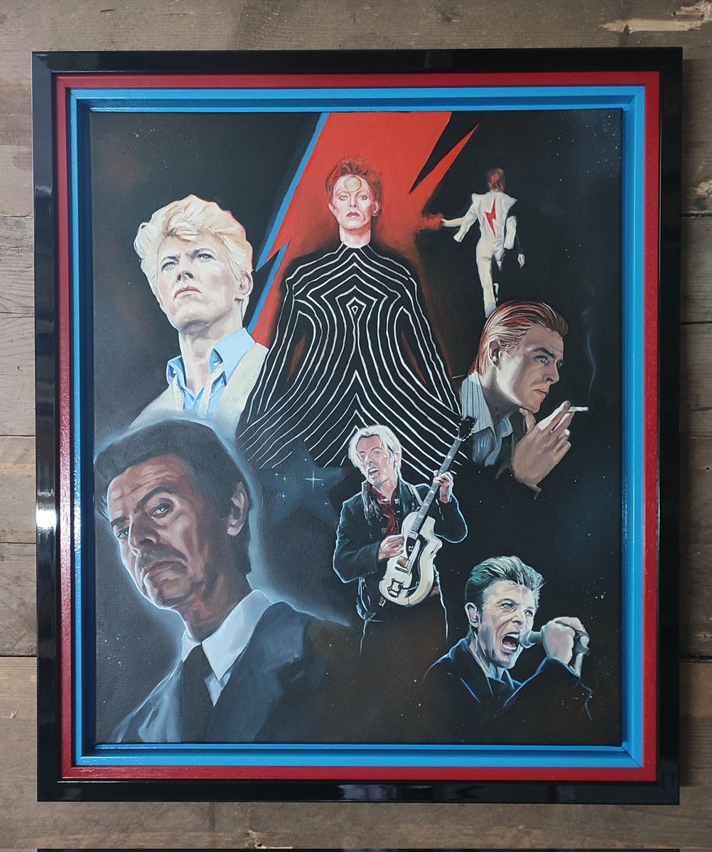 My oil painting of David Bowie Through the years.
I have always loved old cinema posters from the 70's and 80's,so thought I would do something similar.
#DavidBowie #bowie #starman #oilportrait #oilpainting #alwayspaintbyhand #essexartist 
#rockart #rockmusicart #davidbowieart