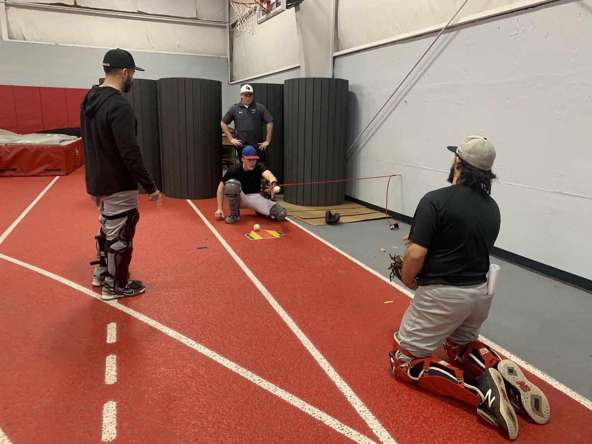 GraceCollegeBSB's tweet photo. A brief look into yesterday’s catcher camp with Coach Ryan Moore and the Lancer catchers. This camp is an annual endeavor in January, designed to help regional high school aged catchers develop and prepare for their upcoming season. https://t.co/gABUeJGJXN