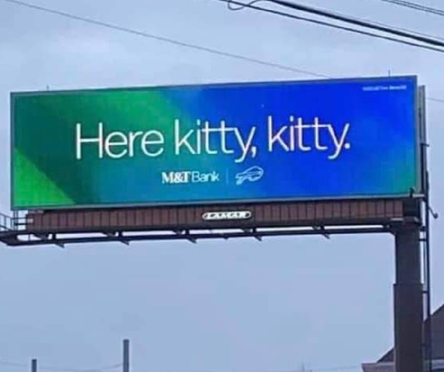 Babicuss's tweet photo. Love this billboard!
Go Bills!!!
🏈❤🤍💙🏈
#BillsMafia 
#NFLPlayoffs #GoBillls https://t.co/AWEm4o1Hud