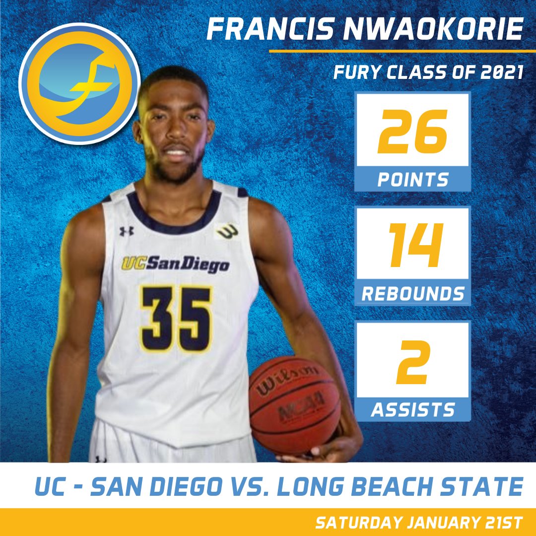 Minnesota Fury (@mnfuryboys) on Twitter photo Fury alum <a href="/FrancisN35/">Francis Nwaokorie 🏀</a> shot 8-11 from the field while logging 44 minutes last night for <a href="/UCSDmbb/">UC San Diego Men’s Hoops</a>. Tough triple OT loss, but love to follow this young man's progression. #furyfamily Fury alum <a href="/FrancisN35/">Francis Nwaokorie 🏀</a> shot 8-11 from the field while logging 44 minutes last night for <a href="/UCSDmbb/">UC San Diego Men’s Hoops</a>. Tough triple OT loss, but love to follow this young man's progression. #furyfamily