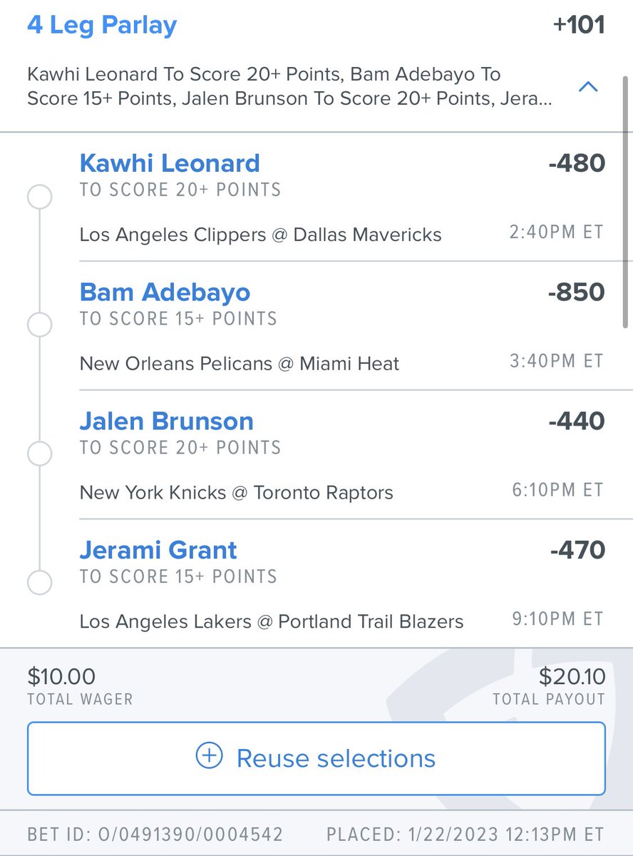 JgParlays's tweet photo. We are starting the 10K Ladder Challenge. The goal is to try to win 10 bets in a row starting at $10 and wagering the original bet and winnings into the next bet. Day 1 is posted below! Best of luck if you are tailing!! #nba #GamblingTwitter #ladderchallenge #PlayerProps https://t.co/fsWKgfbD9R