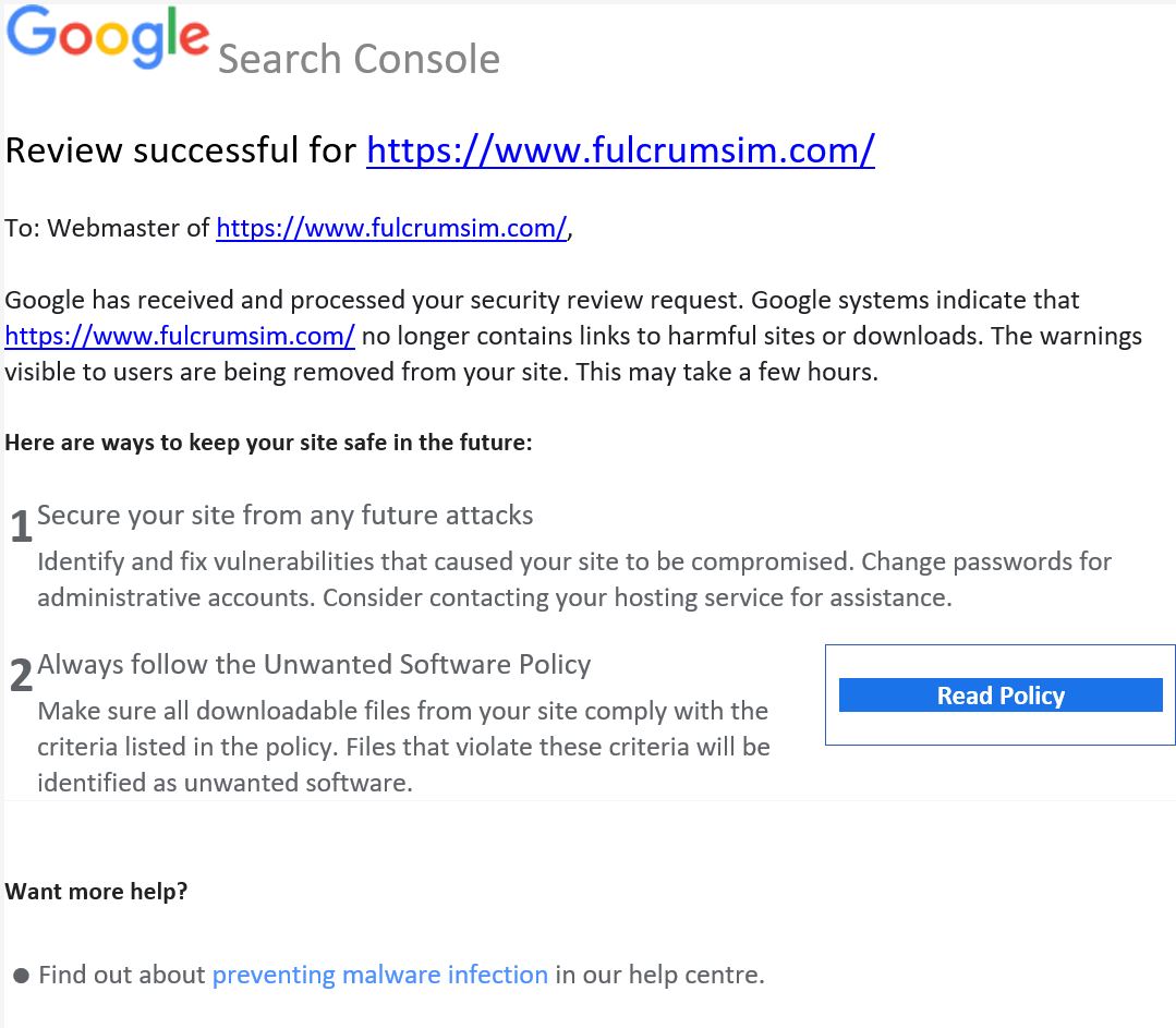 Fulcrum_SC's tweet photo. Another update! Google issued a clean bill of health finally so the website should be visible again and is safe to use with even more protection being implemented. Read our news post here for some more info if you had any concerns.
https://t.co/amXBW0vb0O https://t.co/2NTLCxpAd3