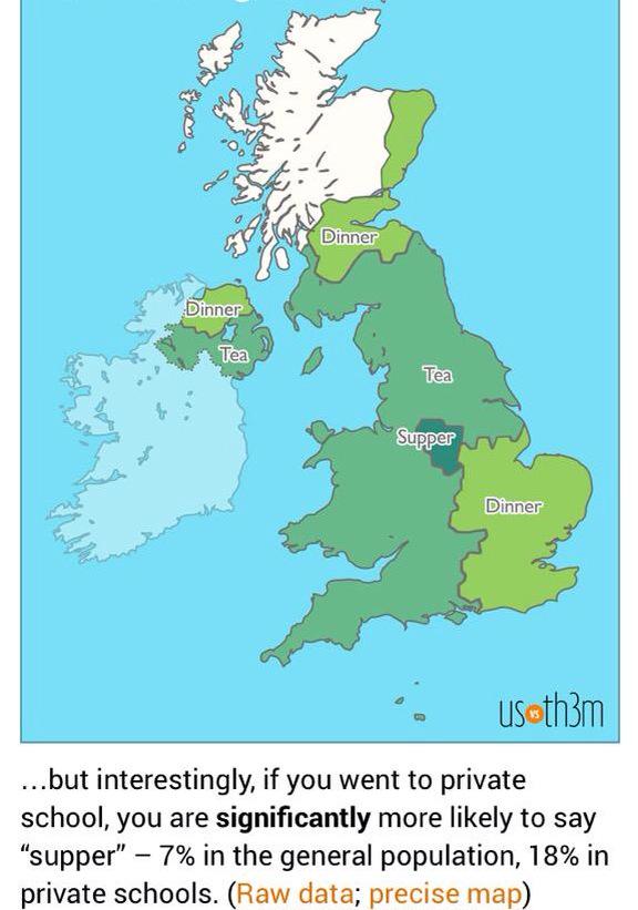 TerribleMaps's tweet image. What do you call your evening meal?