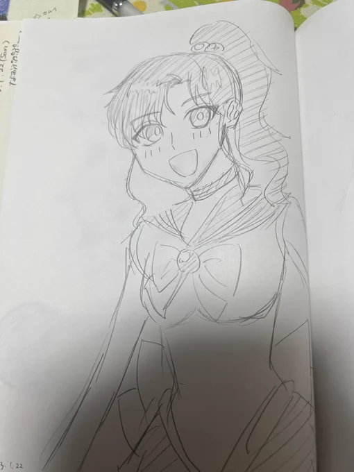 姪っ子が描いたまこちゃん、コナンくん、フォージャー家。姉のお友だちが描いてくれたアシㇼパさん。 