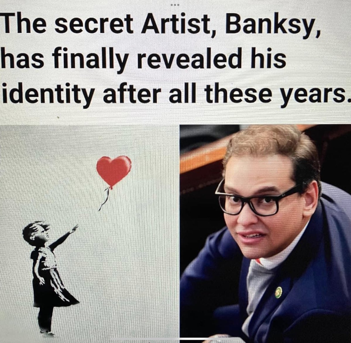 NickBonham's tweet photo. @Santos4Congress -  What I want to know Mr Santos is …. Are you a secret artist painting pictures on buildings in the UK? https://t.co/0Q8iWWLZMV