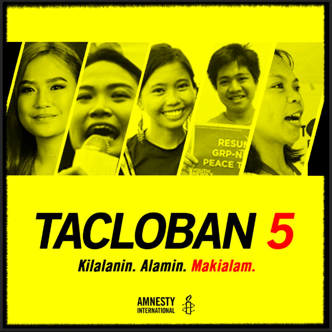 amnestyph's tweet image. Nananawagan ang Amnesty International Philippines para sa ng isang mabilis at patas na pagdinig sa kaso ng Tacloban5. Samahan niyo kami sa aming panawagang #FairTrialNow! #FreeTacloban5! #ProtectTheProtest