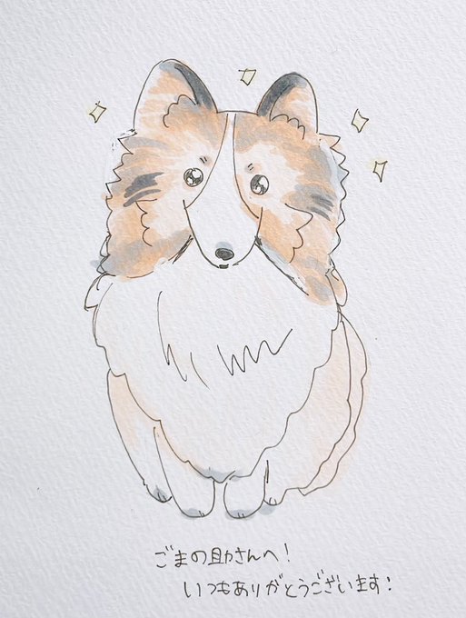  遅くなりました!ワンちゃん描いてみました…!今年もどうぞよろしくです 