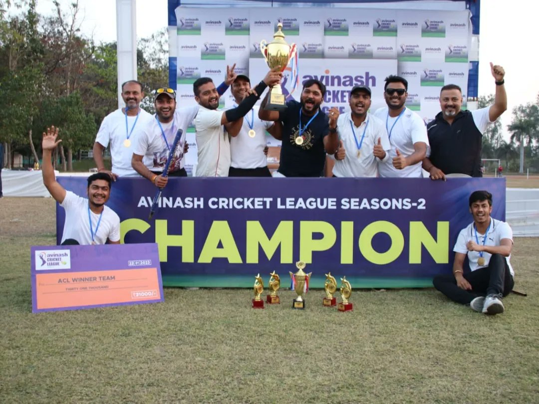 AvinashGroup's tweet photo. Avinash Cricket League 🏏 Season-2
Here are the,
🏆 Winner- Maruti Lifestyle✌️
🌟 Runner Up- Avinash Capital Homes-2✌️
#ACLseason2 #AvinashCricketLeague #AvinashGroup #RelationForLife #CricketLeague https://t.co/qVTYKiVH06