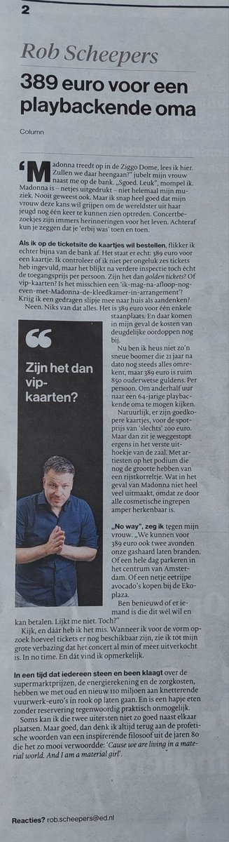 Erg mooi verwoord <a href="/RobScheepers/">Rob Scheepers</a> in het <a href="/ED_Regio/">Eindhovens Dagblad</a> deze financiële uitersten  #MaterialGirl