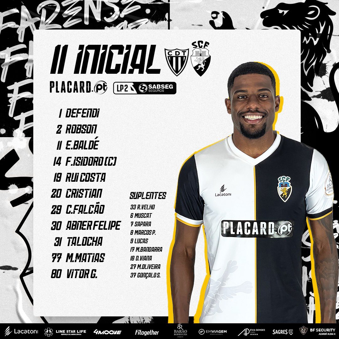 SCFarense_'s tweet photo. Já temos os 1️⃣1️⃣ Leões de Faro que vão iniciar a partida ⚽
Força Farense 🖤🤍
#CDTSCF #SCFarense #SóOsDurosVencem #LigaPortugalSABSEG #MagníficoFarense https://t.co/FINGK3kBpP