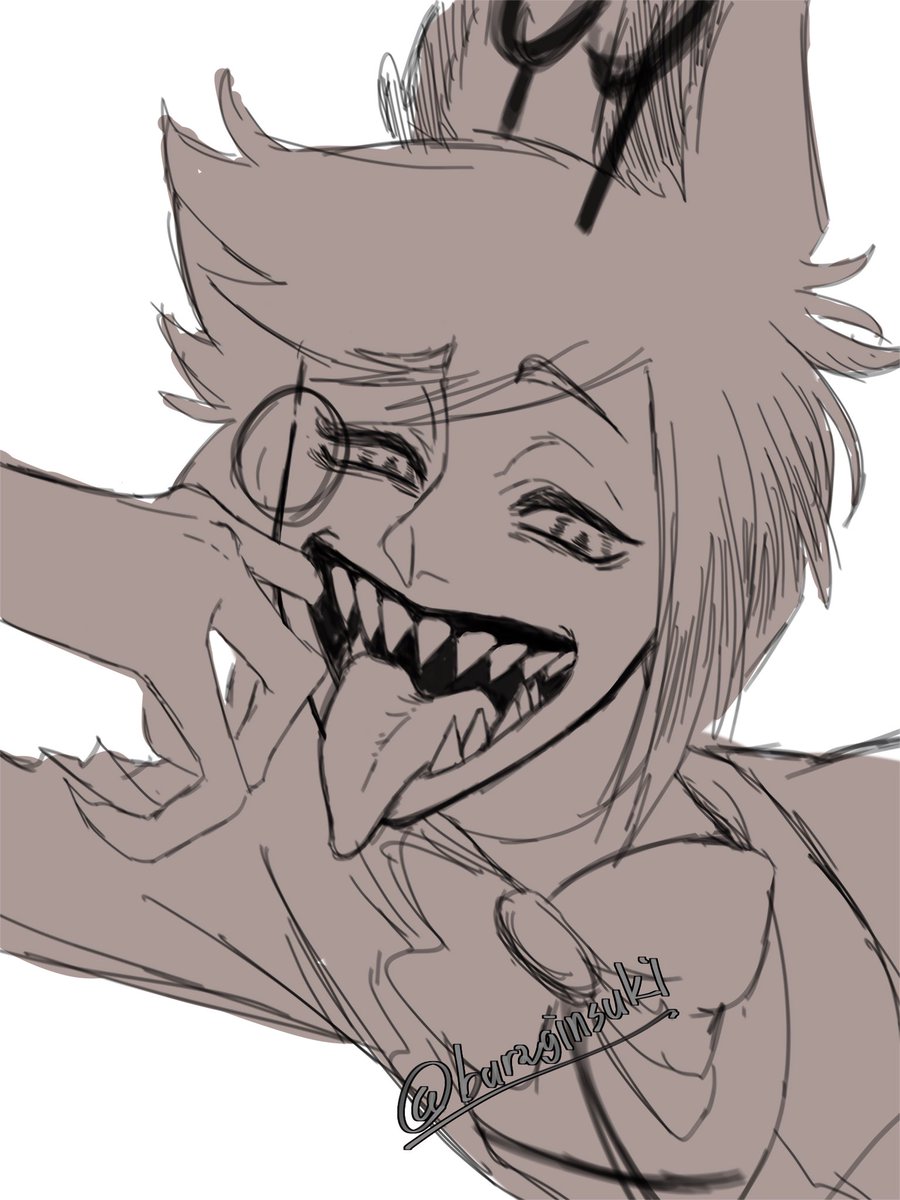 これは進捗と👅と「そこのえっちなお兄さん」ってえっち警察に呼び止められるAlastor(?) 