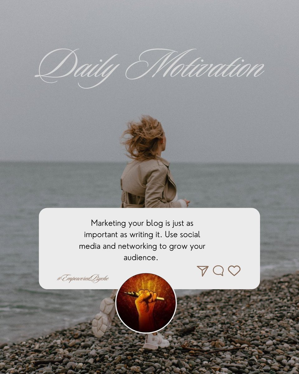 EmpoweredPsych3's tweet photo. Marketing your blog is just as important as writing it. Use social media and networking to grow your audience. 
#writing #motivation #blog #marketing #socialmedia #networking https://t.co/4osBIFKb2N
