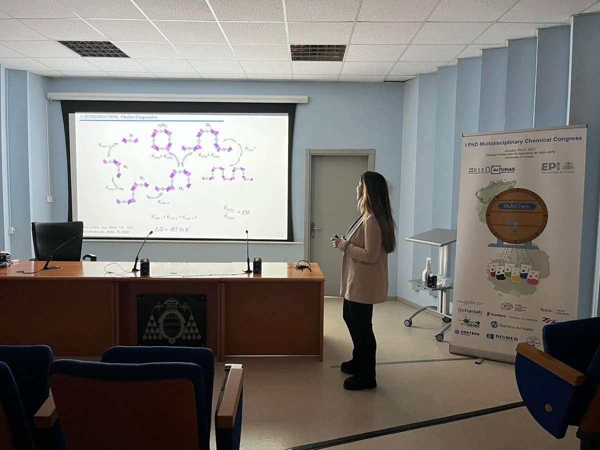 MultiChemPhD's tweet photo. Oral 3: "Impact of chelate cooperativity on the supramolecular structure of self-assembled 
nanotubes"
Marina González Sánchez 
Universidad Autónoma de Madrid https://t.co/pmaRaaALz9