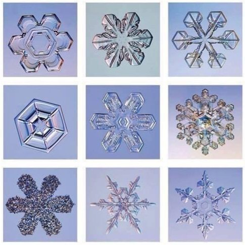 ❄️Cada copo de nieve (cristal de hielo) encierra una gran belleza geométrica. 
Mira cómo se ven los cristales de hielo bajo el microscopio. 👇snowcrystals.com