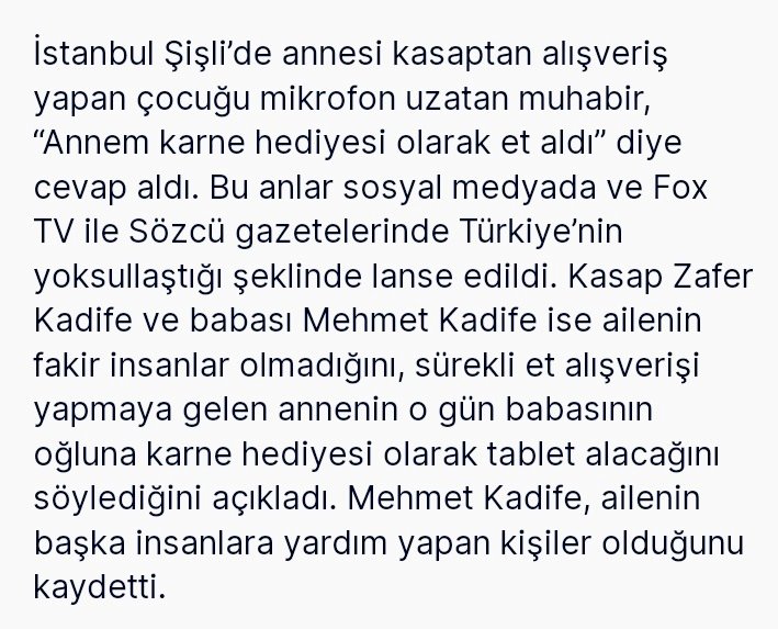 Yine malum ajansın işi...! Karne hediyesi et Ekonomi Çocuk Muhalefet Yalan Algı