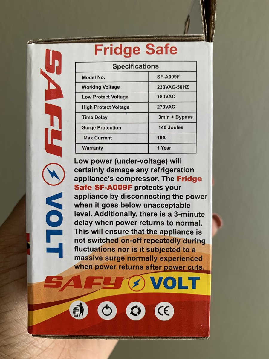 GirlTalkZA's tweet photo. Random plug : 

Last week my fridge stopped working due to loadshedding related mess. 

So the guy that fixed it recommended I get one of these plugs. 

Wish me luck. 

I got this one from China center in greenstone. Leroy &amp; Builders has similar plugs. 

#GirlTalkZA https://t.co/F3a8G6tnSM