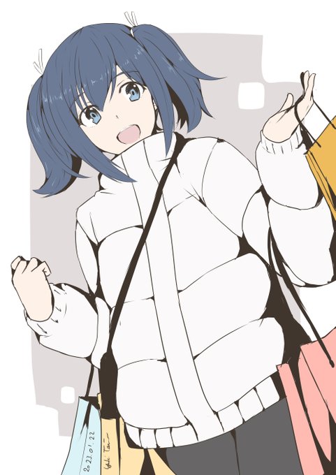 「blue hair white sweater」 illustration images(Latest)｜4pages