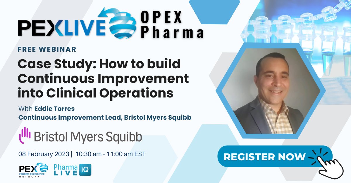 Pharmaceutical News (@pharmaiq) on Twitter photo Webinar: How to build Continuous Improvement into #Clinical Operations
Eddie Torres at <a href="/bmsnews/">Bristol Myers Squibb</a> explains how to:
βSupport agile #clinicaltrials through #process tools
β Building #changemanagement through guides & escalation matrixes
β
Register now: bit.ly/3XLpLp9 Webinar: How to build Continuous Improvement into #Clinical Operations
Eddie Torres at <a href="/bmsnews/">Bristol Myers Squibb</a> explains how to:
βSupport agile #clinicaltrials through #process tools
β Building #changemanagement through guides & escalation matrixes
β
Register now: bit.ly/3XLpLp9