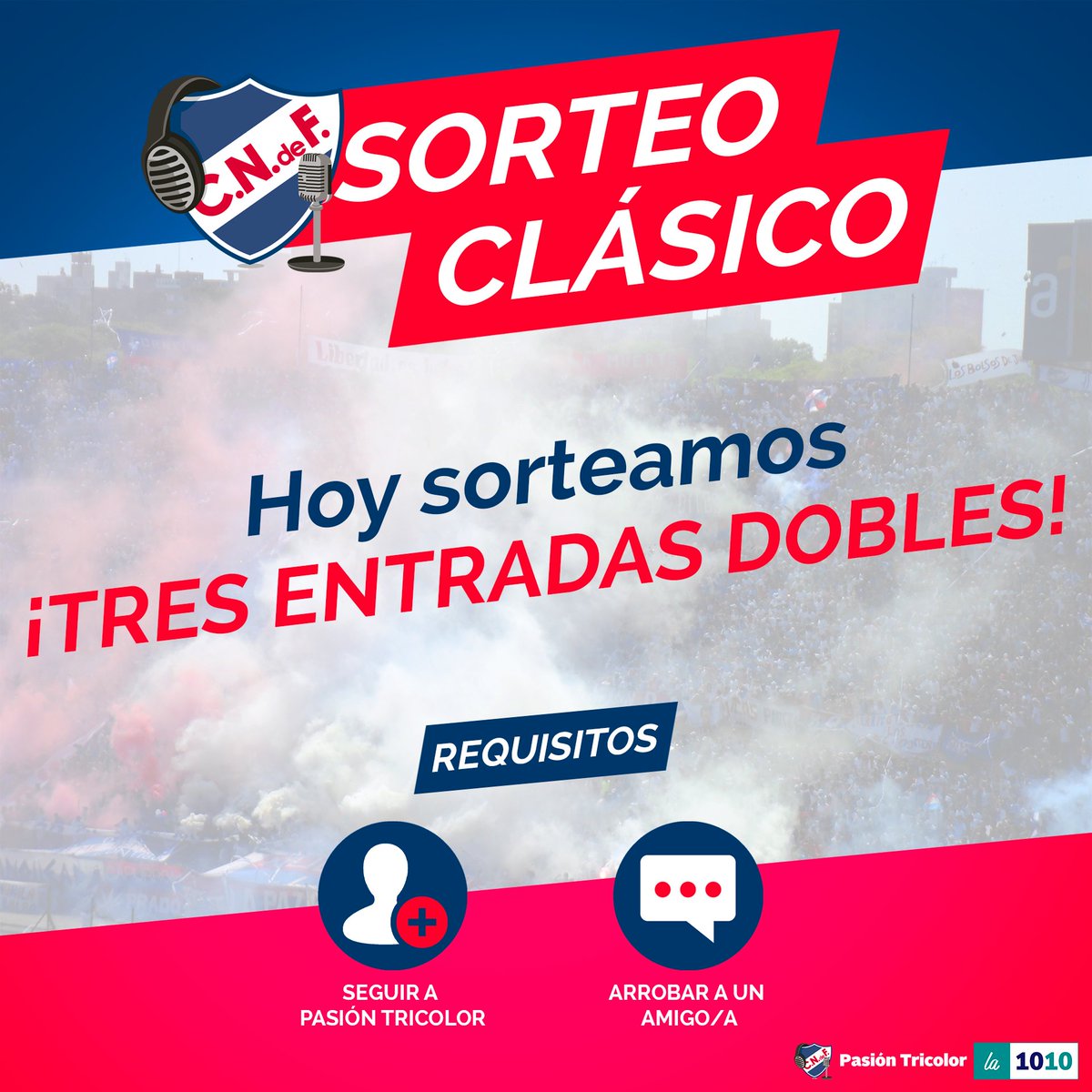 🚨 SORTEO CLÁSICO 

Participá por entradas dobles para el clásico ¿Cómo?

1️⃣ Darle mg y Rt a este twit comentando la publicación @ a un amigo/a hincha del Bolso.

2️⃣ Seguí a <a href="/SerieRdeLP/">Serie Río de la Plata</a>

SORTEO 22hs. 
#LaRadioDelHincha #Decano1Solo