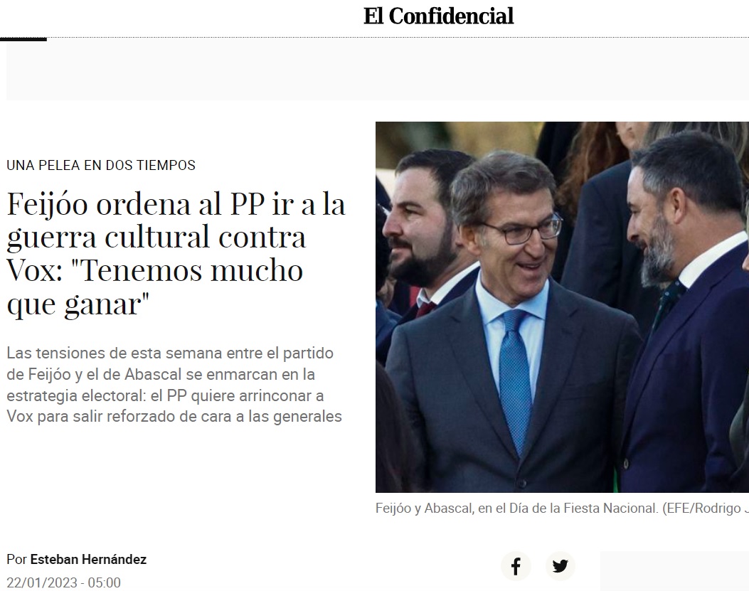 O sea, contra el PSOE no plantean 'guerra cultural', pero contra VOX sí.
Es para descojonarse.