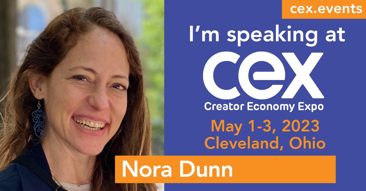 Join me and other creators at Creator Economy Expo this May in Cleveland. 
Amazing agenda and networking. This is my 2nd year attending/speaking! 
Early bird pricing ends Jan 27. Save $100 with code NORA100 
cex.events 
#CreatorExpo #CreatorEconomy #ContentBusiness