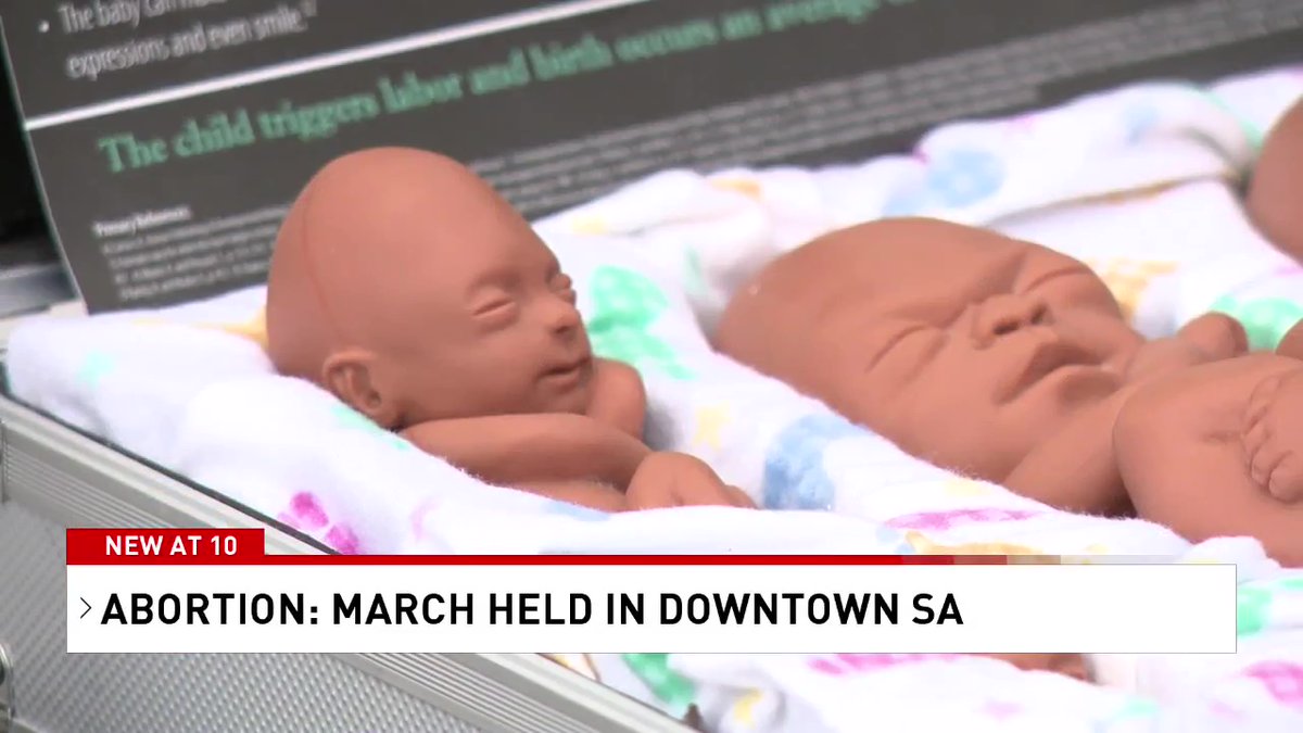 News4SA's tweet photo. Pro-life marchers take over downtown San Antonio on the 50th anniversary of Roe v. Wade. https://t.co/ZLjAD6MWnR https://t.co/I7zJGe5bN3