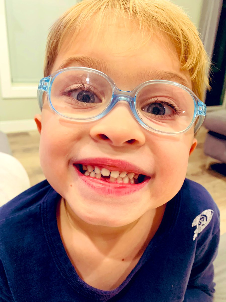 His smile is now a little GAPPY! 🦷 The tooth fairy is coming to leave him a little treat to make him so happy! 
#smile
(He lost his first tooth &amp; I’m losing my baby! 😢)
