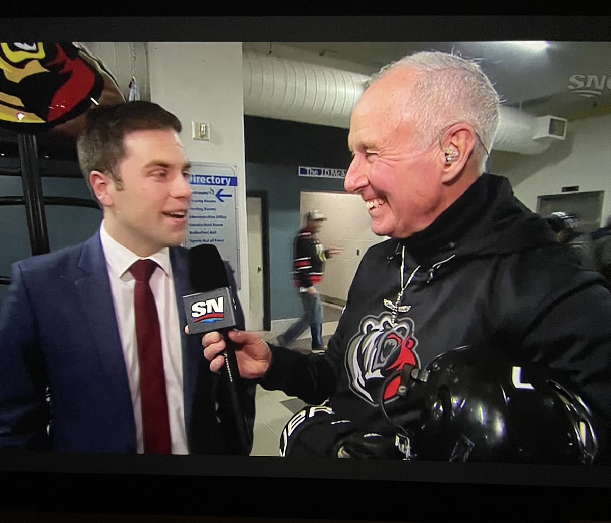 A Saturday night chat with Ron MacLean on Hockey Night. It doesn’t get much cooler than that!

Tremendous #HockeyDay in Owen Sound!