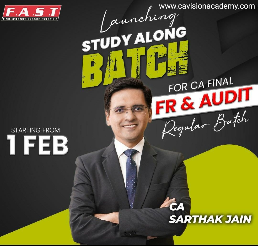 cavisionacademy's tweet photo. #CAFinalFRAuditRegularCourseNewbatch #CASarthakJain #Fasteducation #bestcafinalcoachingliveonline #lowestprice
ENROLL NOW GET FREE FAST DELIVERY π
π https://t.co/EBFM83zAxd
ANY QUERIES CONTACT
π±8446 9421 08
#CAFINALIVEONLINEVIDEOLECTURESPENDRIVEATLOWESTPRICE #CACLASSlive https://t.co/ktoaVR9ve7