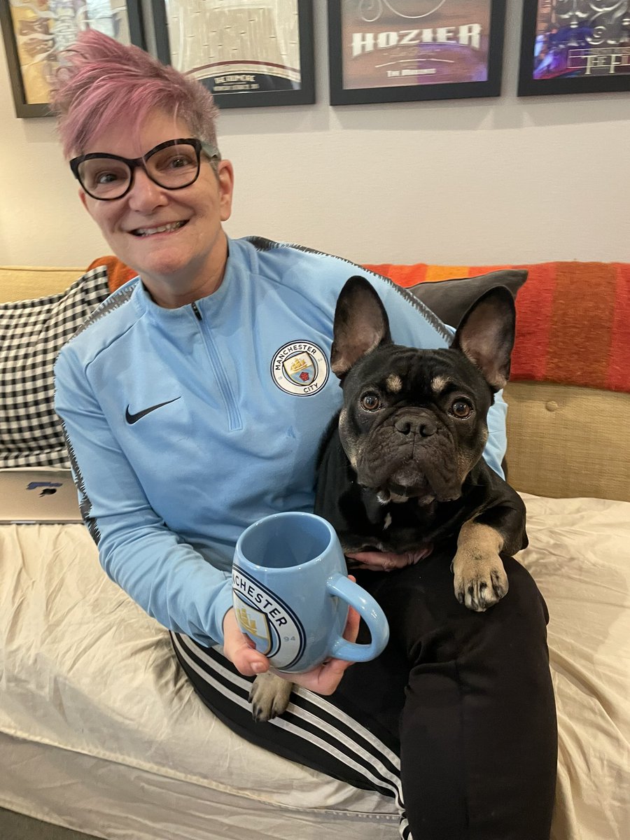 PLinUSA's tweet photo. Alfie is taking in one of our two PL matches! 🐶

How does your at-home fit look this #MyPLMorning? 

#LEEBRE | #MCIWOL https://t.co/qPozCZQCeQ