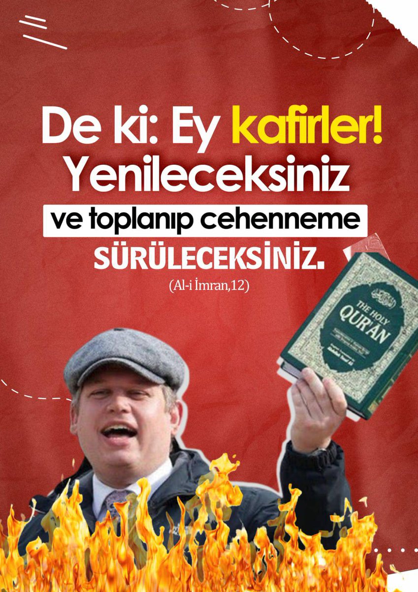 Ahmagin biri çıkmış,  bir devletçiğin de korunmasıyla kapasitesinin cok üstünde bir davranışta bulundu! Ülkemin güzel insanları büyük bir tepkiyle karşılık verdiler.
Ancak; asıl tepkiyi ve tabii kaçınılmaz sonlarını aşağıya bırakıyorum.#STOP_SWEDEN