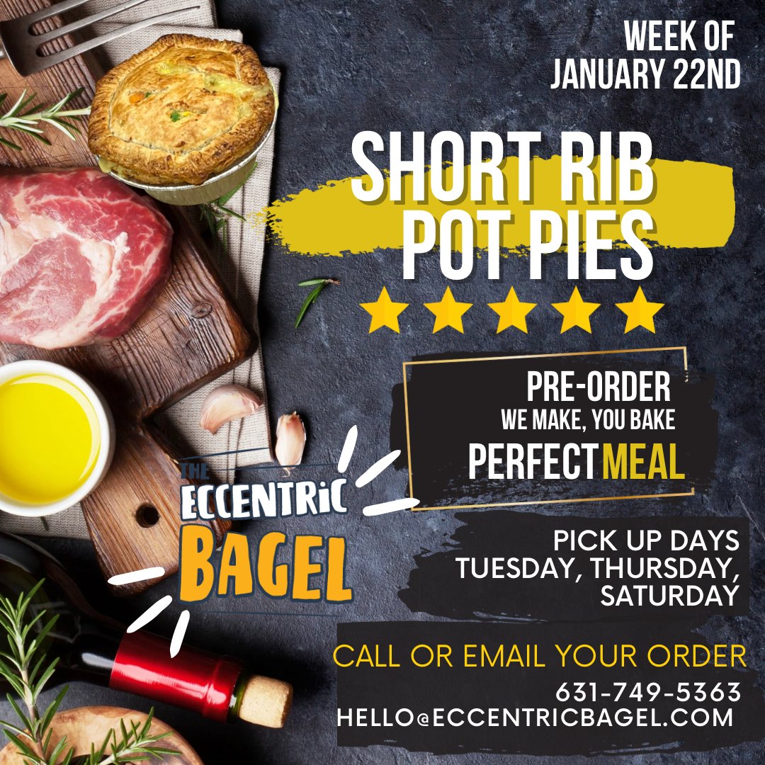 If you haven't tried our delicious short rib pot pies yet, you're missing out! #homemade #potpies #shortribs #homemade #potpies #shortribs  #shelterisland #NYfooddestination #hamptonsfoodie  #Northforkfoodie #potpiefoodie #longislandfoodie #jamelanepost #danspaper #newsdayfood