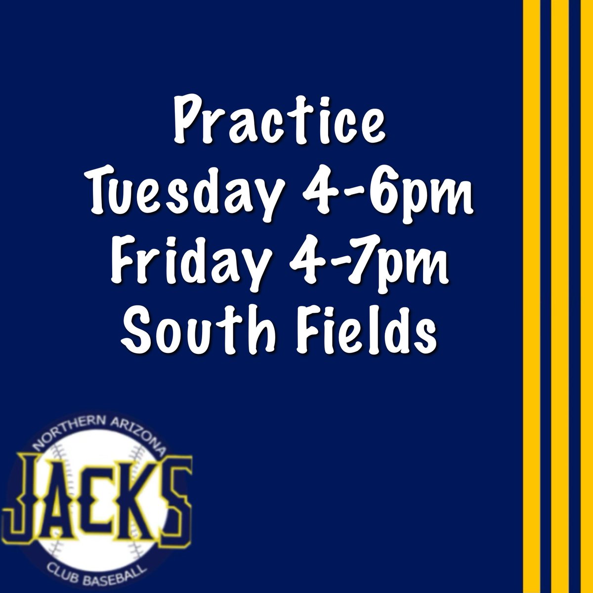 NAU_Baseball's tweet photo. Hey y’all practices this week, come out and get ready with us for tryouts this weekend https://t.co/Wy9jsYEUad