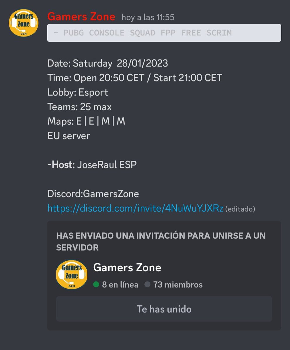 JoseRaulESP's tweet photo. Scrim #PUBG CONSOLA 
@PUBG @PUBG_SP @PUBGMOBILELATAM

Discord 👇
https://t.co/n4O4mzgMrM https://t.co/XIUGyDRJc7