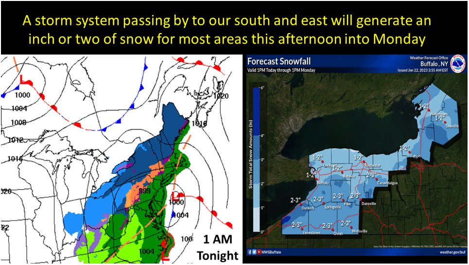 NWS: Areas southeast of Finger Lakes will see greatest snowfall by Monday AM
