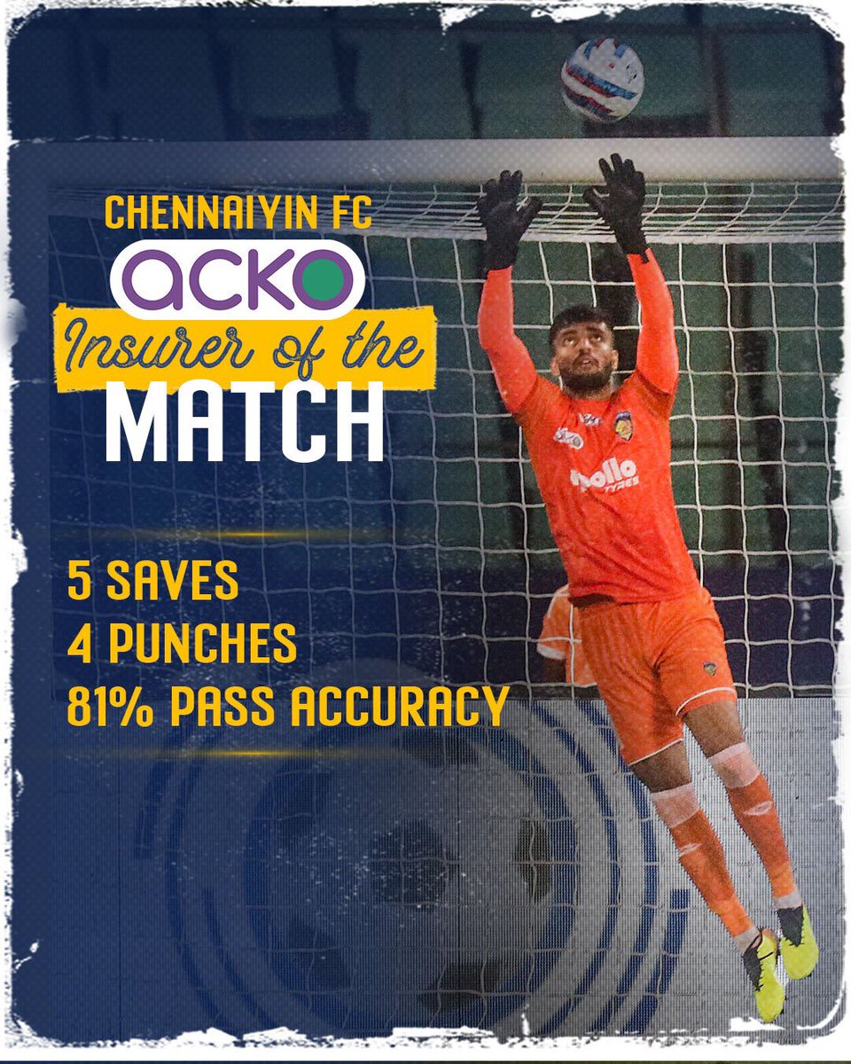 ChennaiyinFC_'s tweet photo. RT ChennaiyinFC "Guardian in Goal ๐๐งค
@_samik_mitra_ is your @ACKOIndia insurer of the match for his performance last night that earned a clean sheet! ๐ฅ
#AllInForChennaiyin #HeroISL #CFCATKMB https://t.co/rjqCevJ1z6"