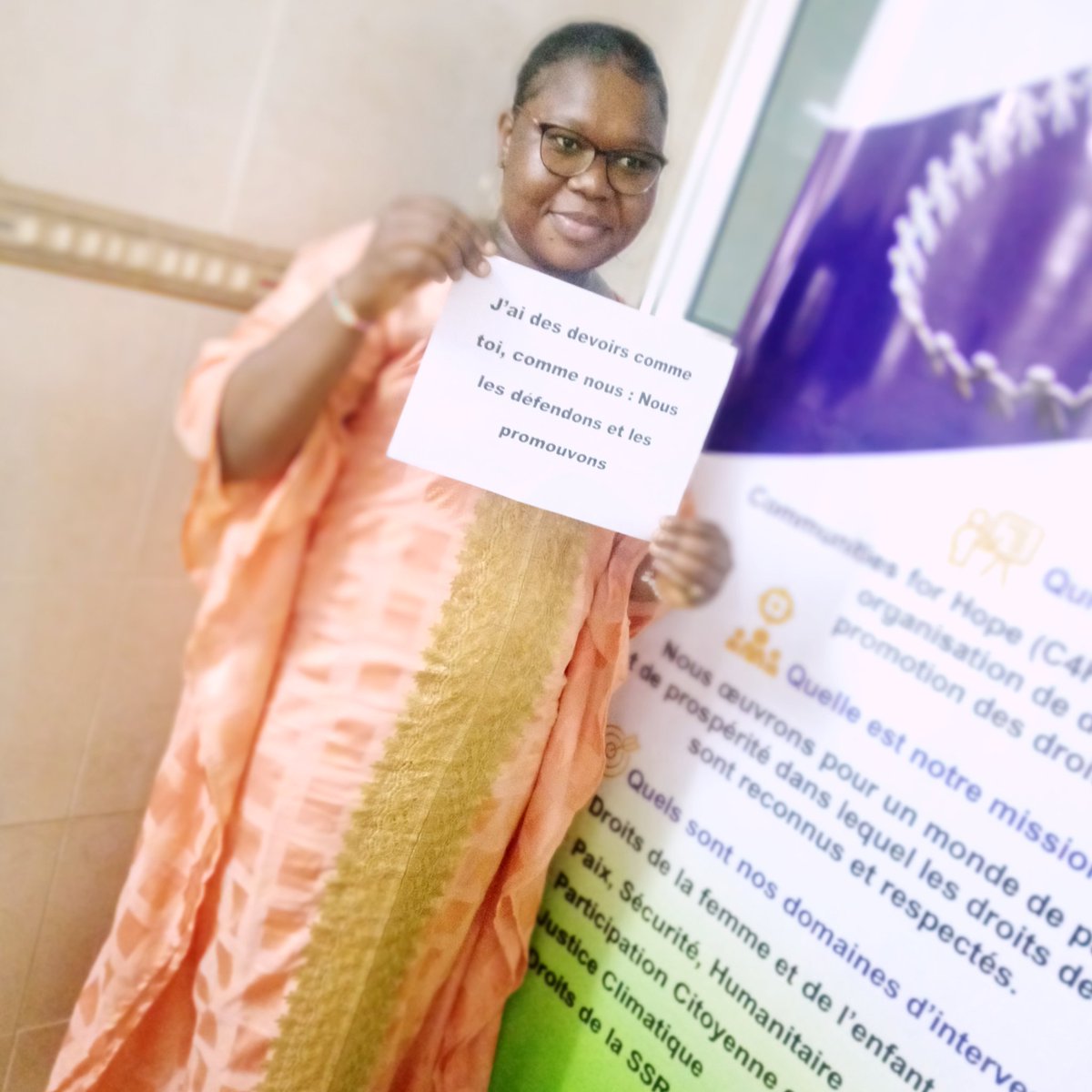 CharikNadiyah's tweet photo. Les Femmes Défenseures des Droits Humains (#FDDH) sont des femmes engagées au sein de leurs communautés, qui œuvrent de façon pacifique à la défense et la promotion des droits humains. 

@onubf
#C4Hope #Humanrights #WomenRights #WDHR #FDDH #CNDH #feminist #leadership #GirlsLead https://t.co/rxDASjWycx
