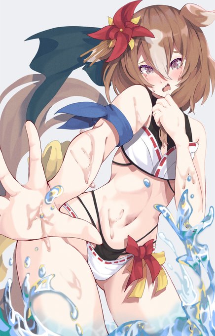 ビキニ水着が恥ずかしいヤエノ #ウマ娘プリティーダービー #ヤエノムテキ(ウマ娘) #水着ウマ娘  