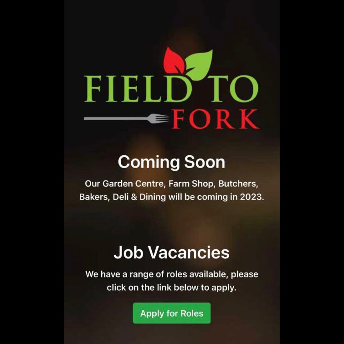 fieldtofork_'s tweet photo. Our job vacancies are now live! 

Click the link in our bio to find out more ⬆️ 

#jobs #birmingham #stratforduponavon #farmshop #deli #gardencenter #dining https://t.co/rgFOeGZhpJ