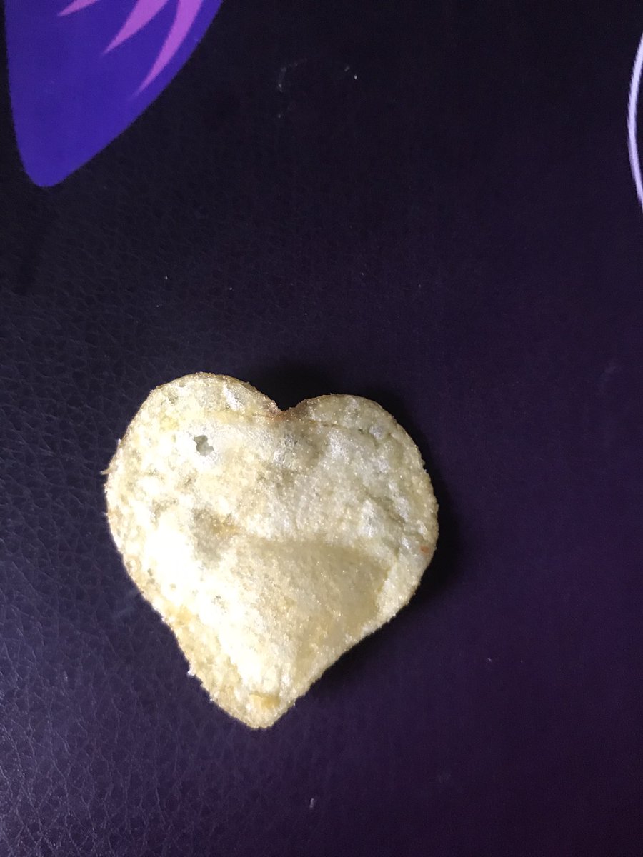 Found a heart shaped crisp in a packet of cheese and onion <a href="/walkers_crisps/">Walkers Crisps</a> #lovefromwalkers