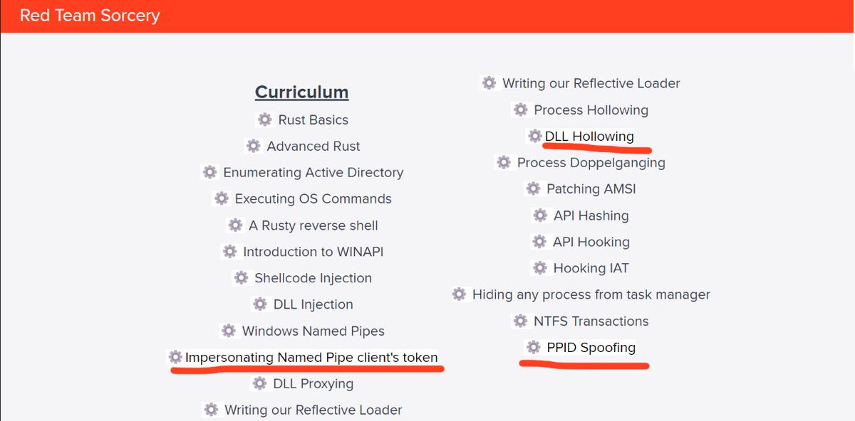 Ox4d5a's tweet image. 3 new topics have been added to the course

⚙️ Impersonating Named Pipe client&apos;s token
⚙️ DLL Hollowing
⚙️ PPID Spoofing

redteamsorcery.teachable.com/p/offensive-ru…

#infosec #malware #redteam #rustlang #hacking #cybersecurity #oscp