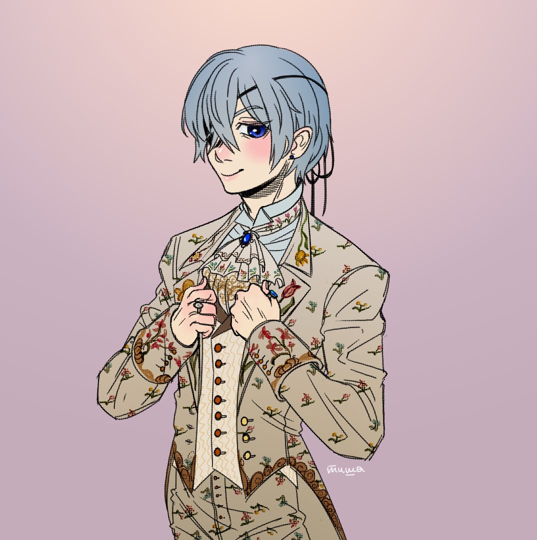 Вдохновилась льняными расшитыми платьями 18 века ну и получился сиэлька вот в таком вот костюмчике

#blackbutler #kuroshitsuji #ciel