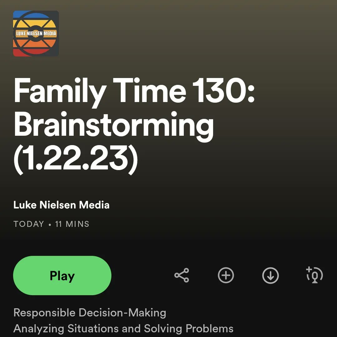 Family Time 130: Brainstorming 

#familytime #socialemotionallearning #mentalhealth #wellness #brainstorming #ideas