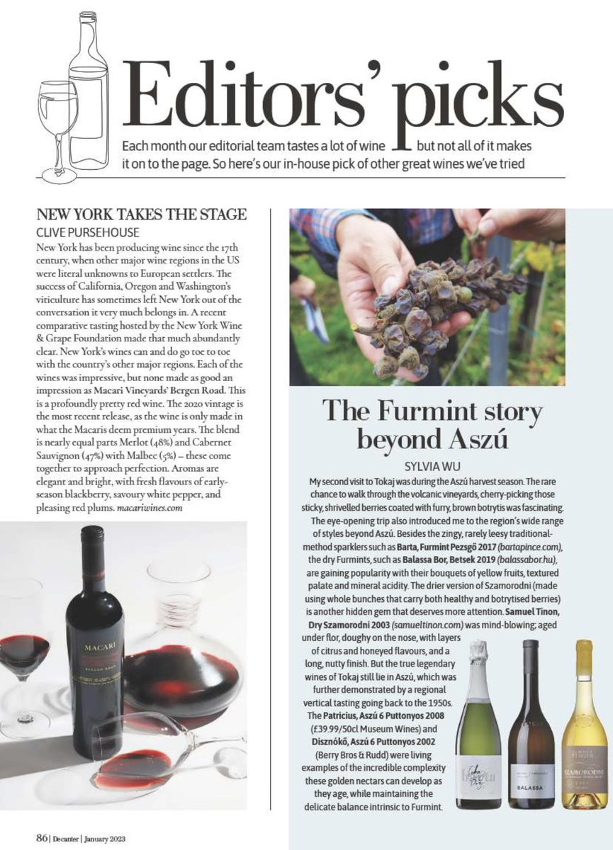 Honored to see our 2020 Bergen Road in @Decanter — “…a profoundly pretty red wine.” #editorspicks