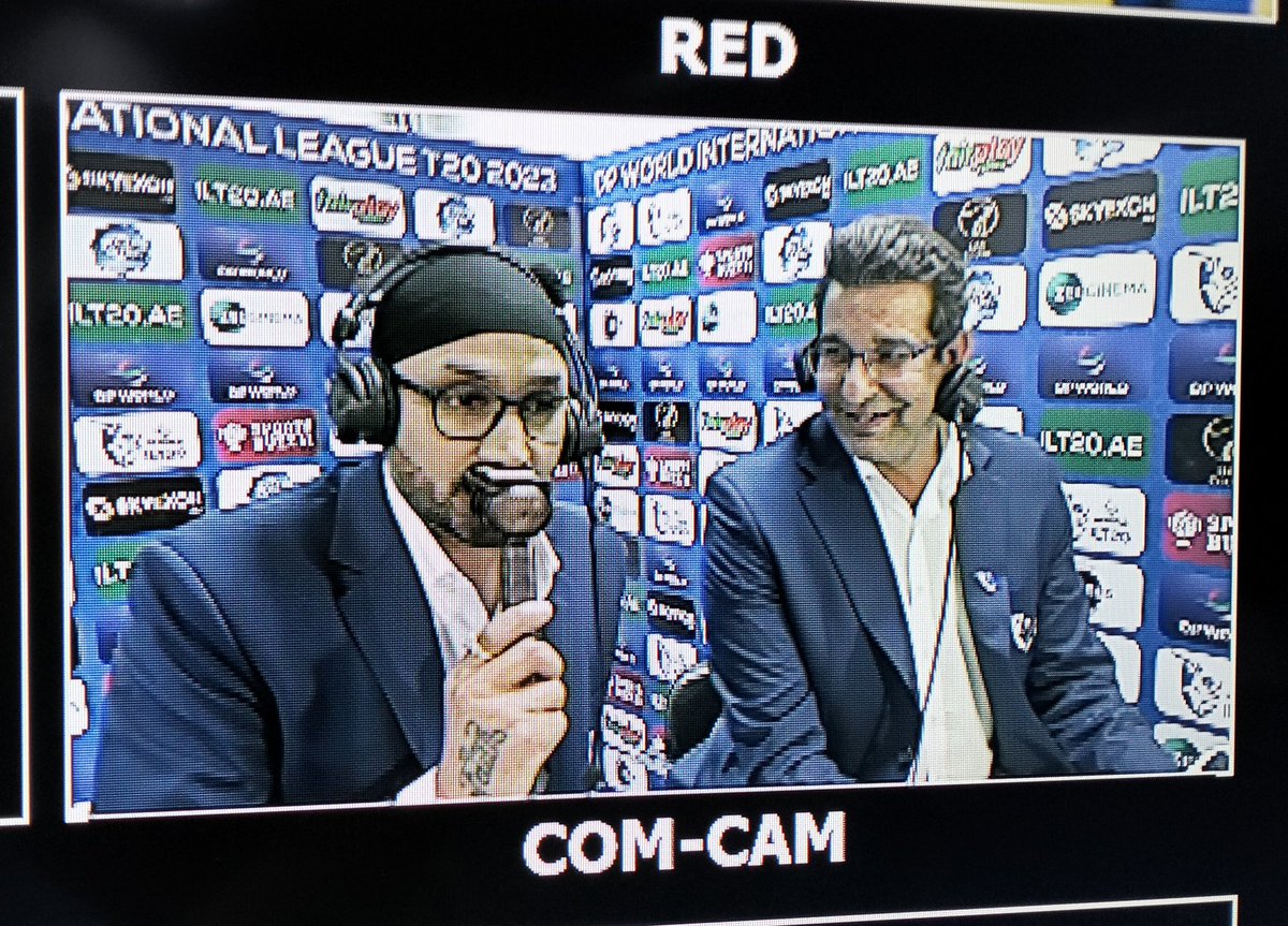 The combination of @wasimakramlive & @harbhajan_singh in the  commentary box is proper entertainment! Listen to believe 😃 #DPWorldILT20 #ALeagueApart